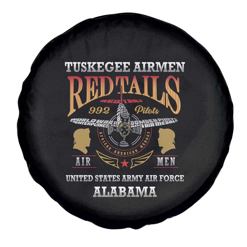 Red Tails Legacy Spare Tire Cover Tuskegee Airmen WWII Heroes - Black Color LT15