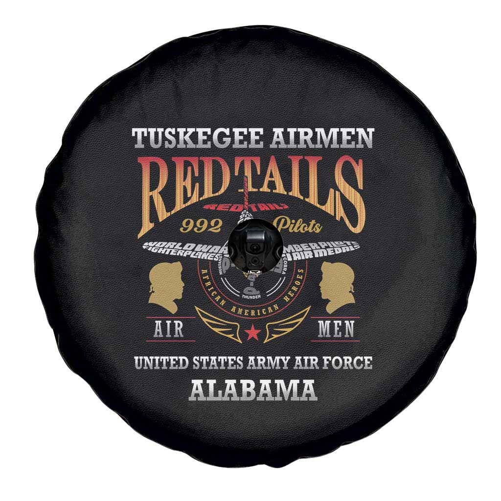 Red Tails Legacy Spare Tire Cover Tuskegee Airmen WWII Heroes - Black Color LT15