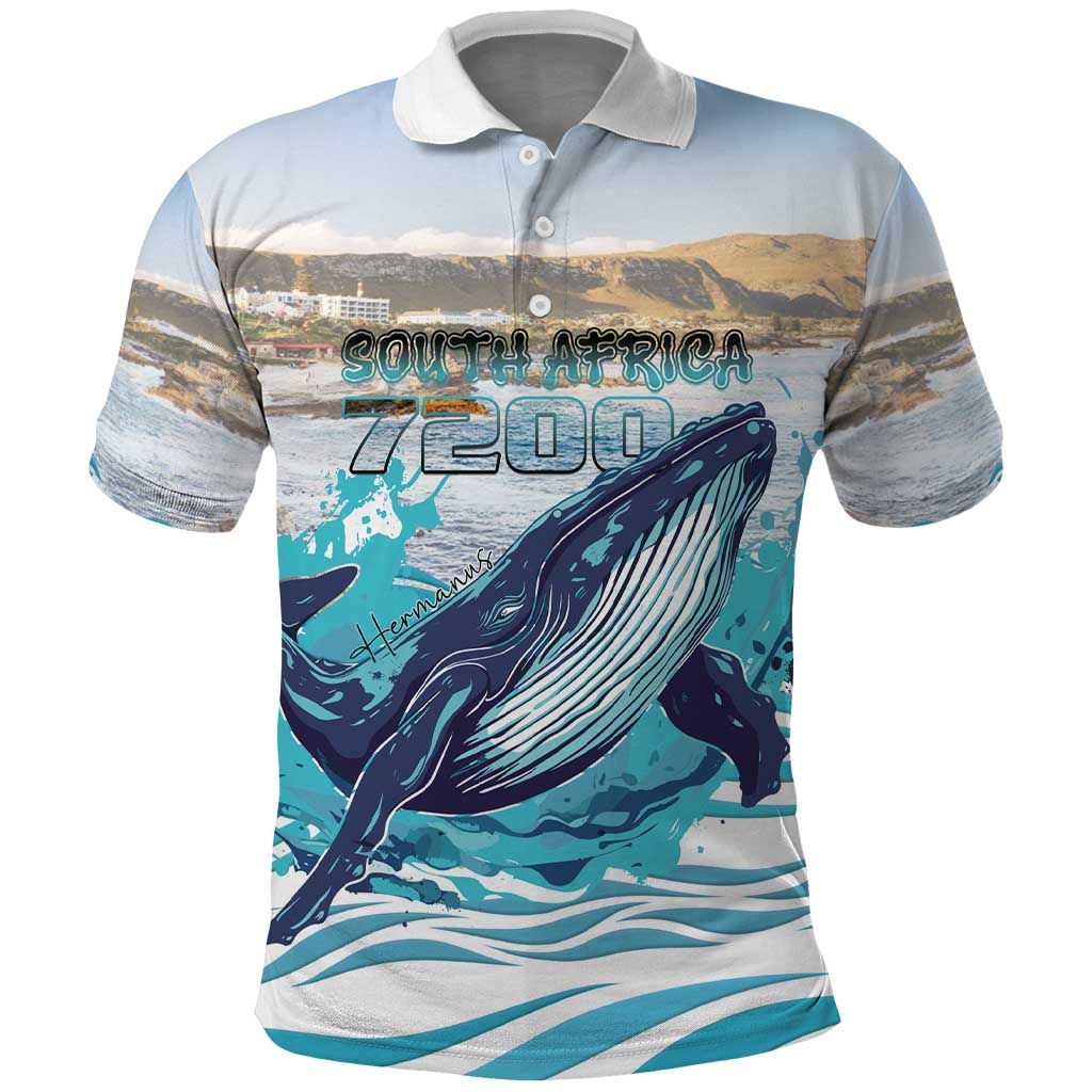 Personalized South Africa Whale Polo Shirt Hermanus Fest LT15