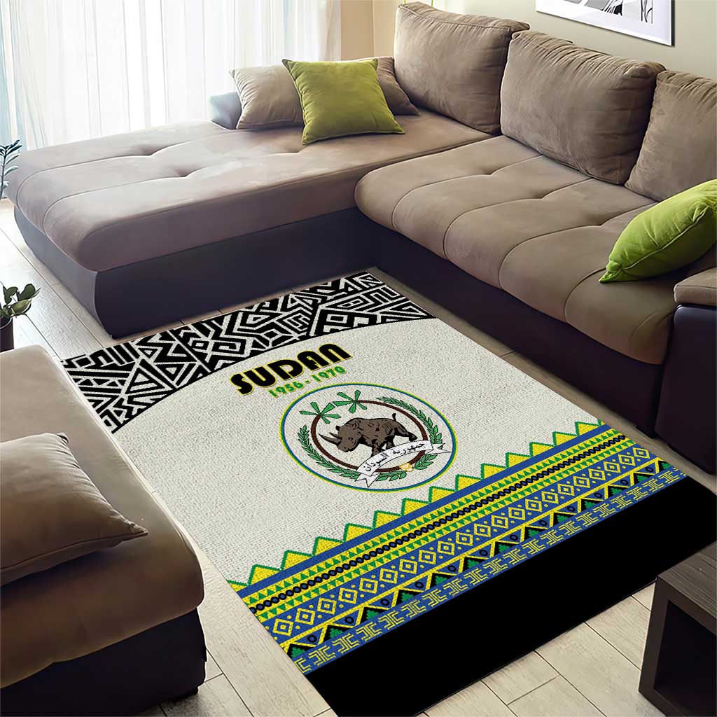 Sudan Area Rug Coat Of Arms 1956-1970 With African Pattern LT15