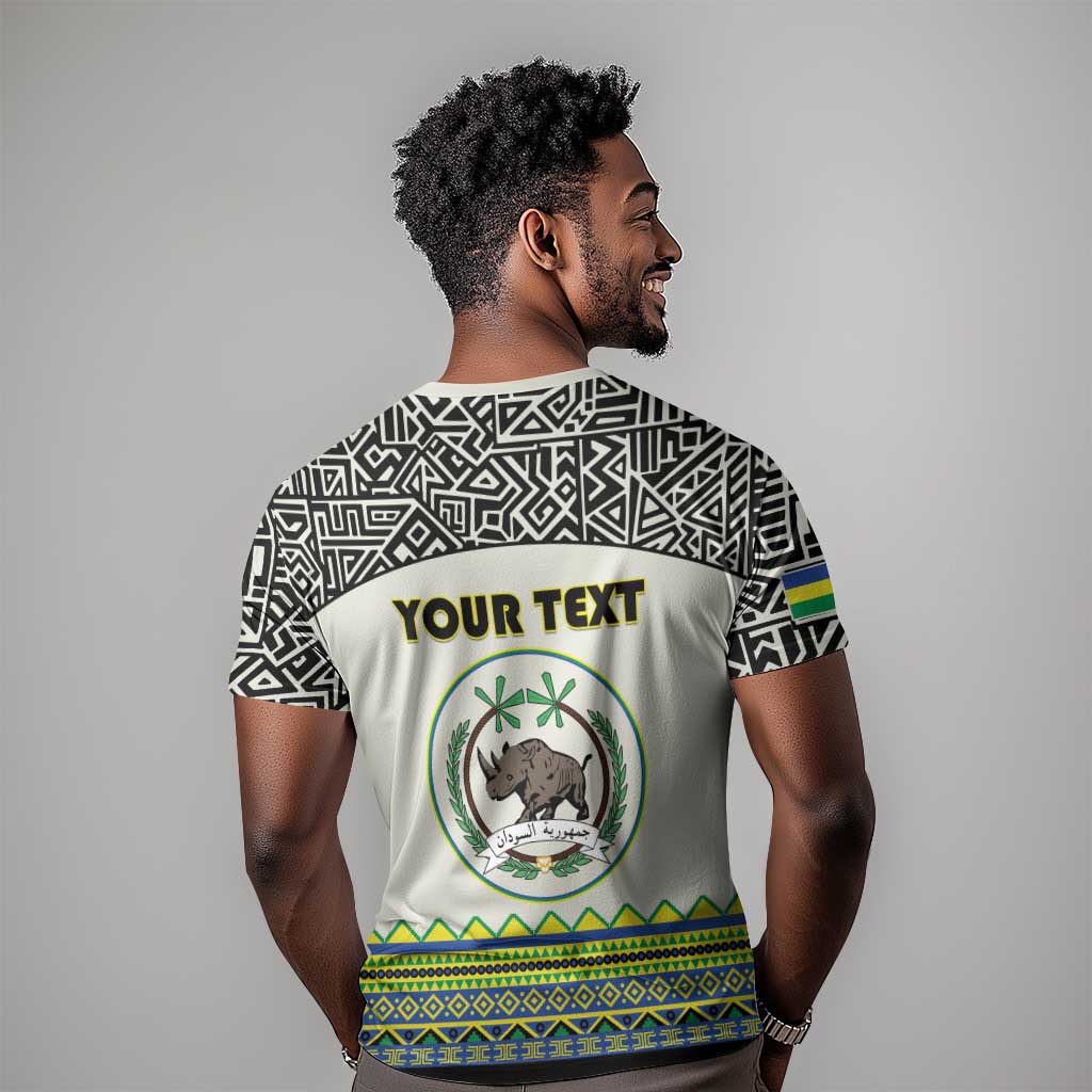 Personalized Sudan T shirt Coat Of Arms 1956-1970 With African Pattern LT15