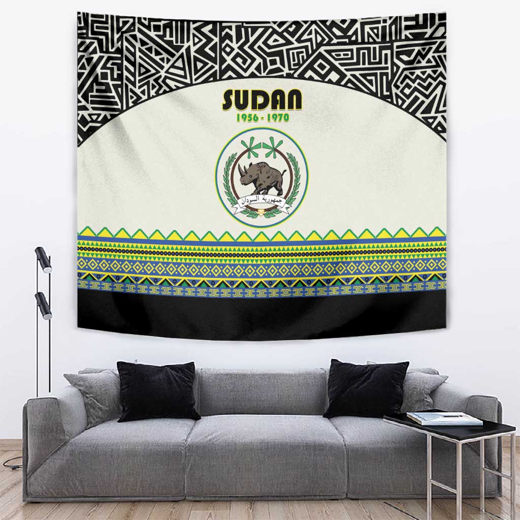 Sudan Tapestry Coat Of Arms 1956-1970 With African Pattern LT15