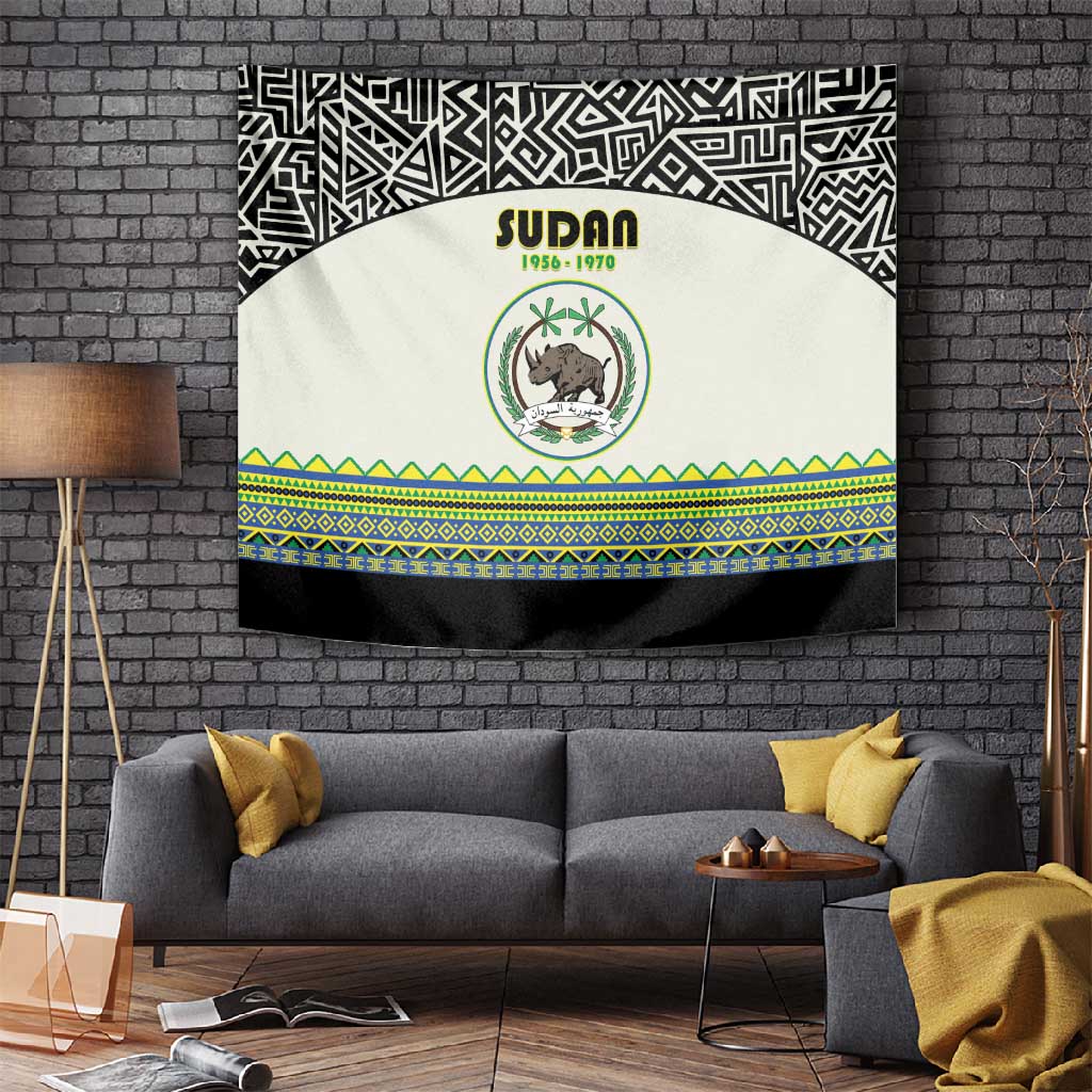 Sudan Tapestry Coat Of Arms 1956-1970 With African Pattern LT15