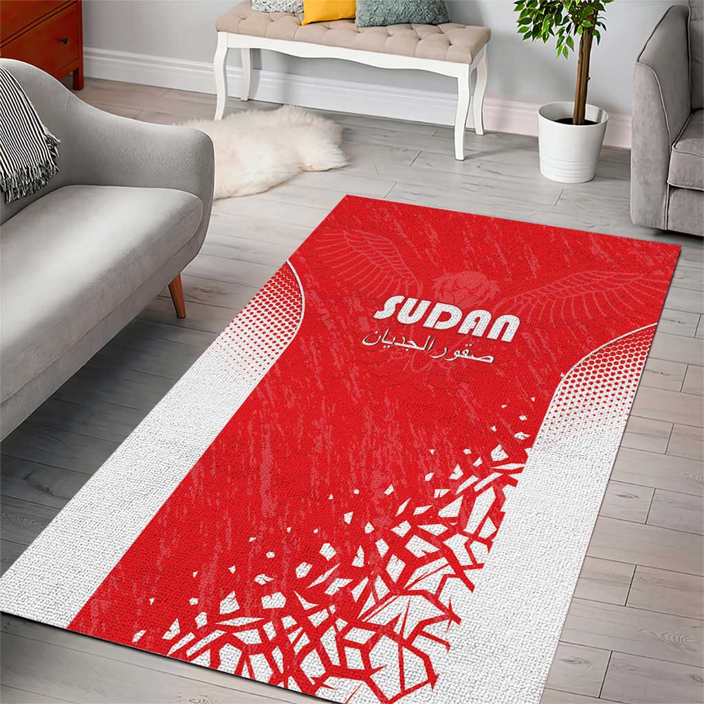 Sudan Football Area Rug Yalla Falcons of Jediane LT15