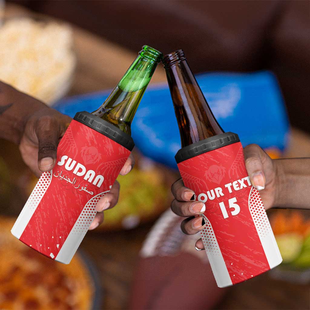 Custom Sudan Football 4 in 1 Can Cooler Tumbler Yalla Falcons of Jediane LT15