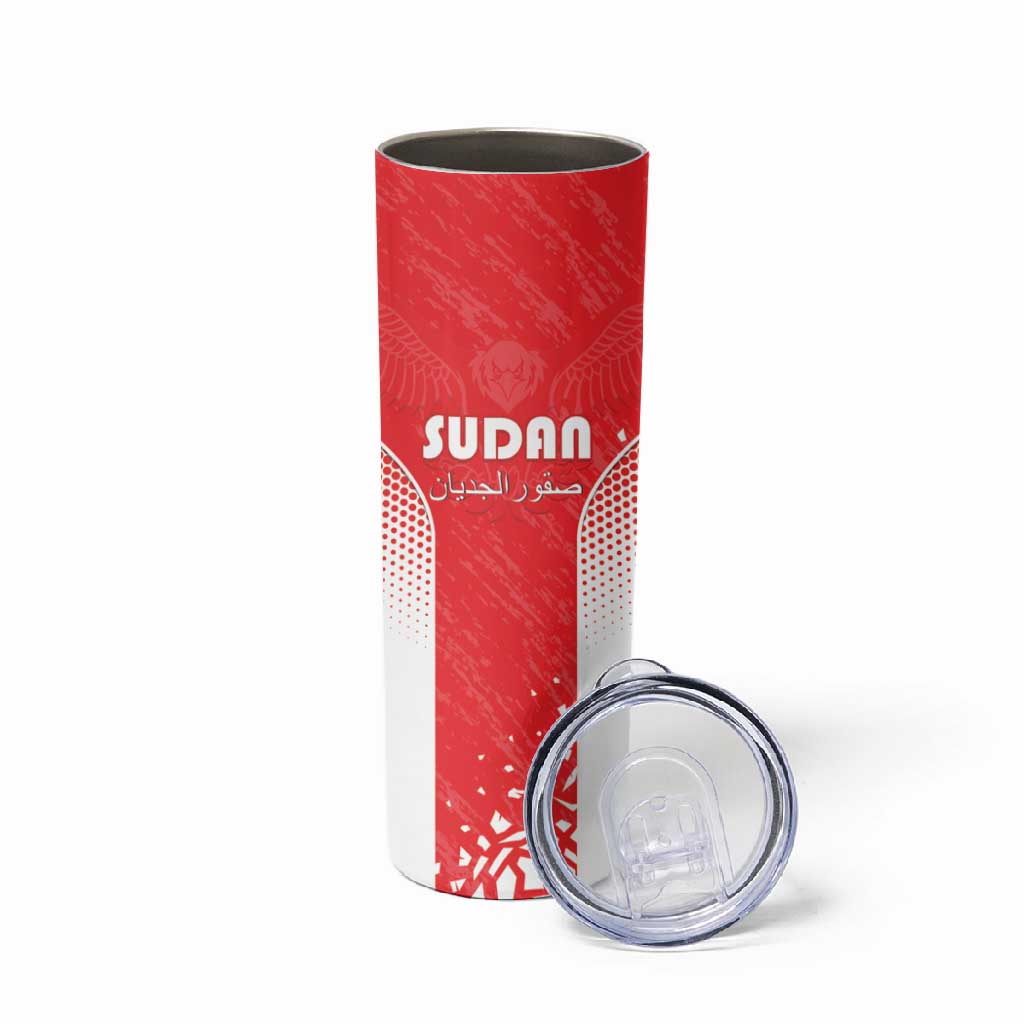 Custom Sudan Football Skinny Tumbler Yalla Falcons of Jediane LT15