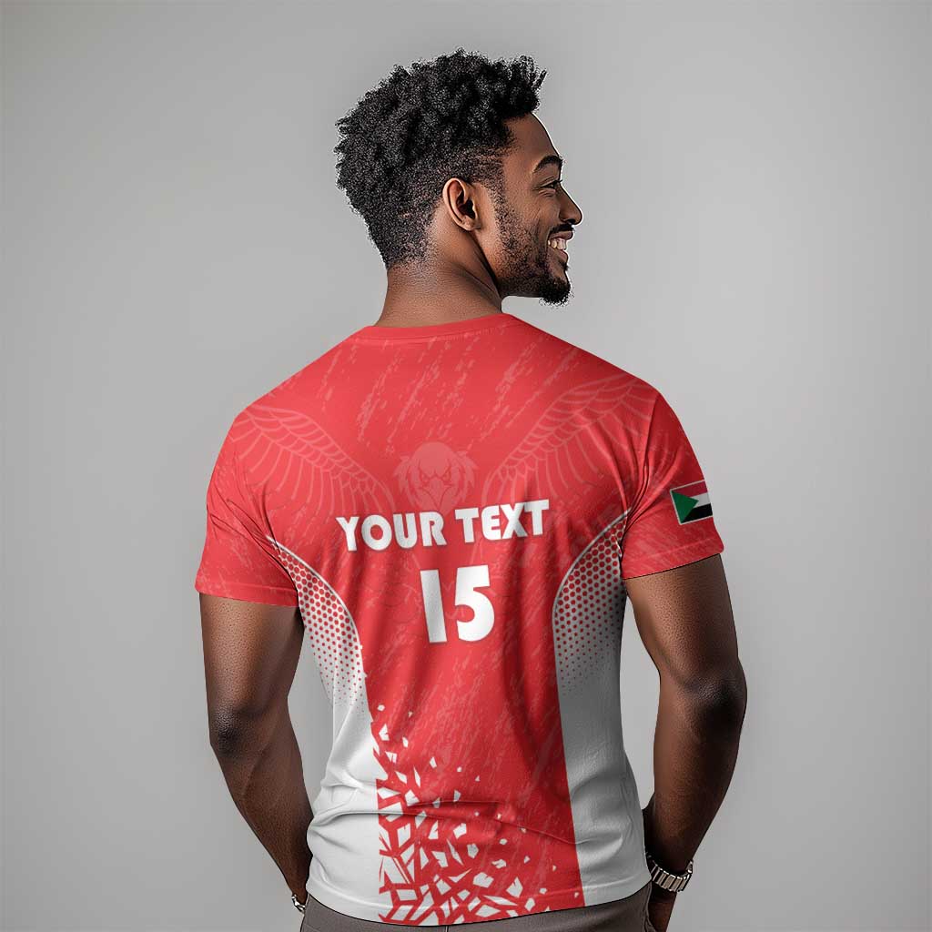 Custom Sudan Football T shirt Yalla Falcons of Jediane LT15