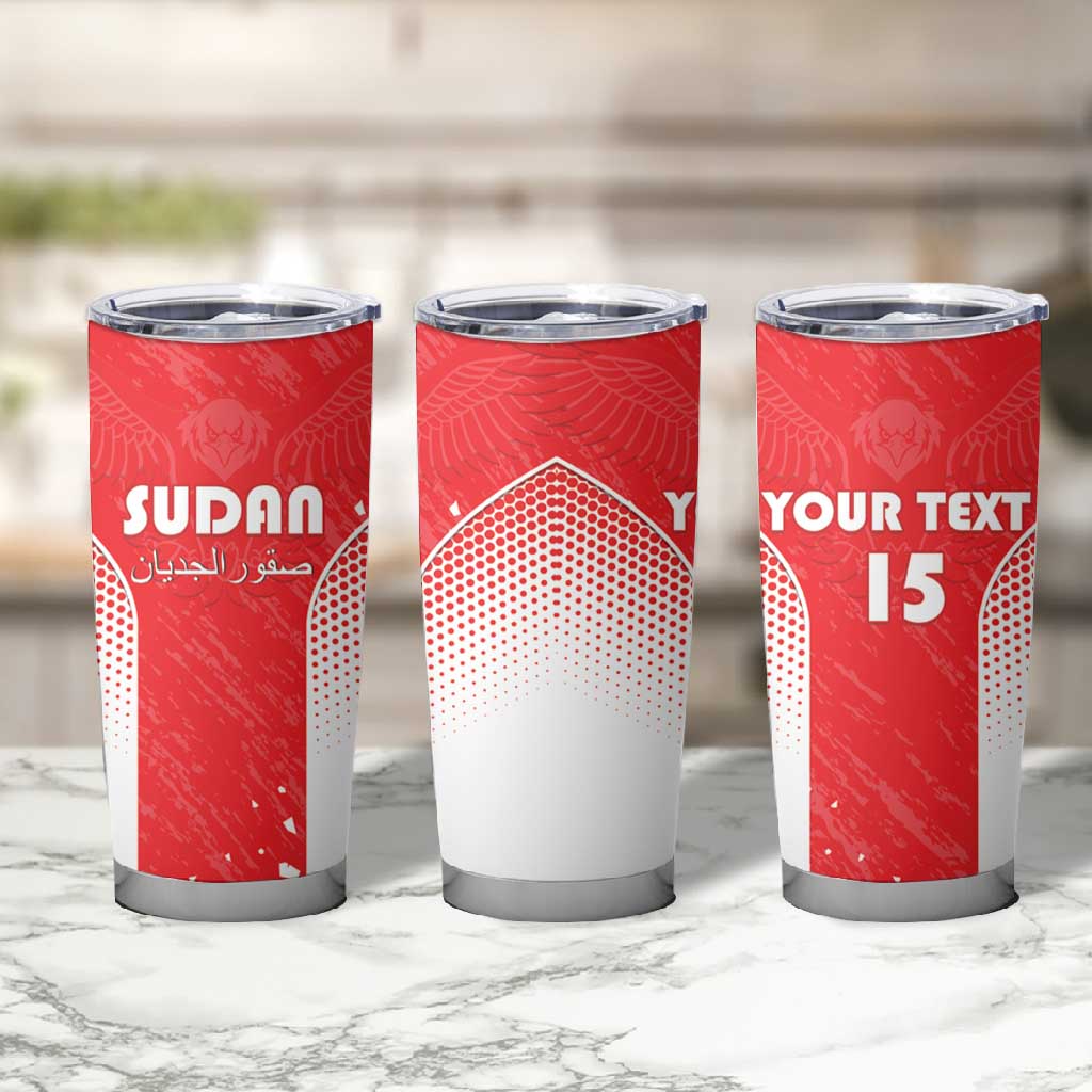 Custom Sudan Football Tumbler Cup Yalla Falcons of Jediane LT15