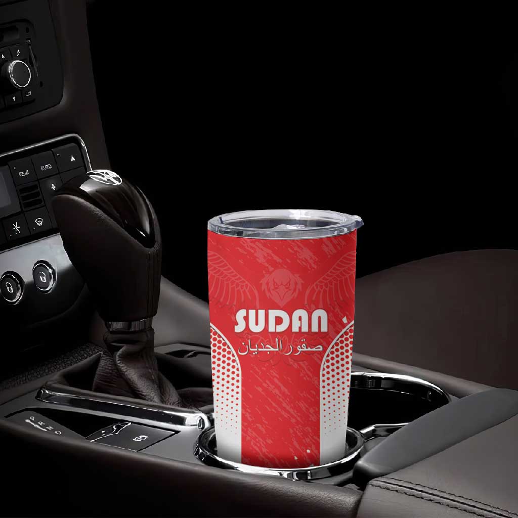 Custom Sudan Football Tumbler Cup Yalla Falcons of Jediane LT15