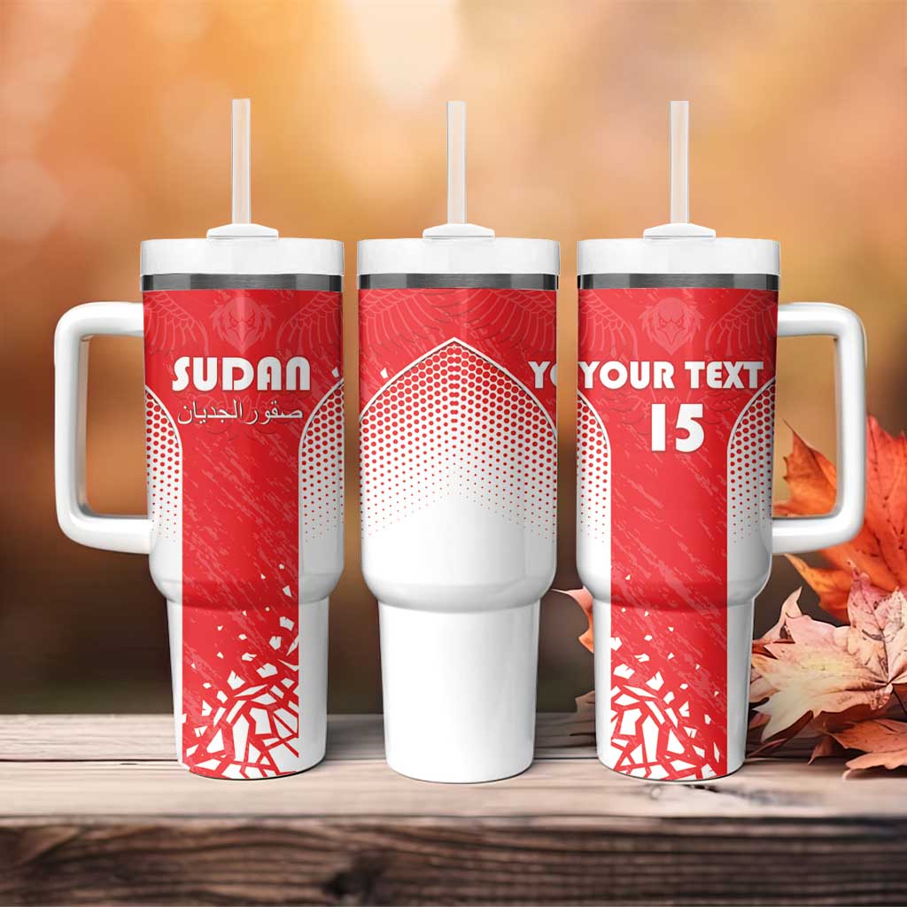 Custom Sudan Football Tumbler With Handle Yalla Falcons of Jediane LT15