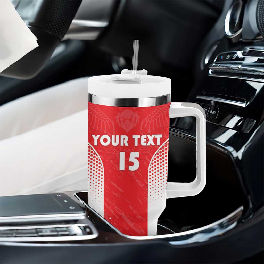 Custom Sudan Football Tumbler With Handle Yalla Falcons of Jediane LT15