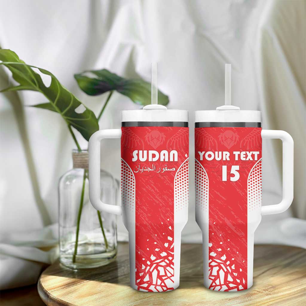 Custom Sudan Football Tumbler With Handle Yalla Falcons of Jediane LT15