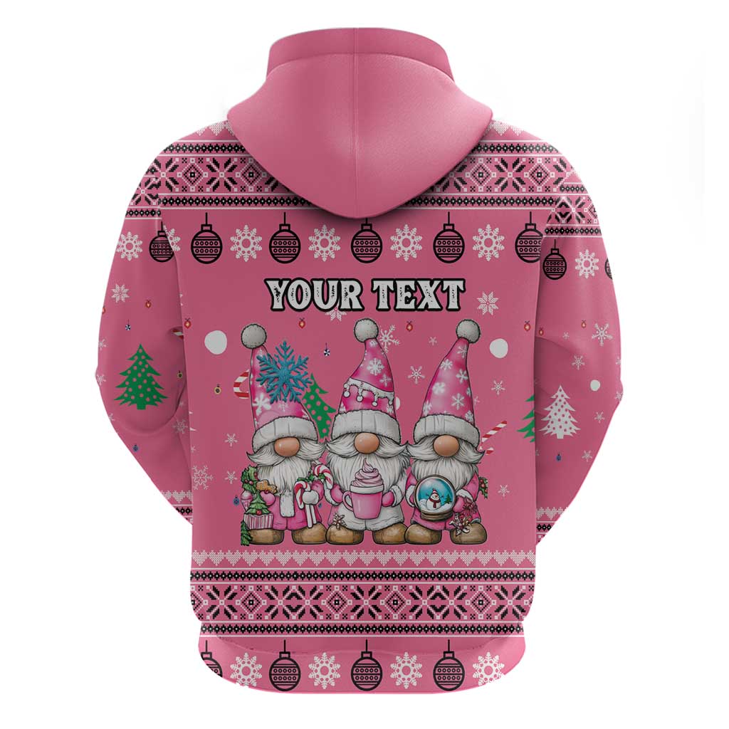 Personalised Germany Christmas Hoodie Cute Pink Gnome Frohe Weihnachten LT15