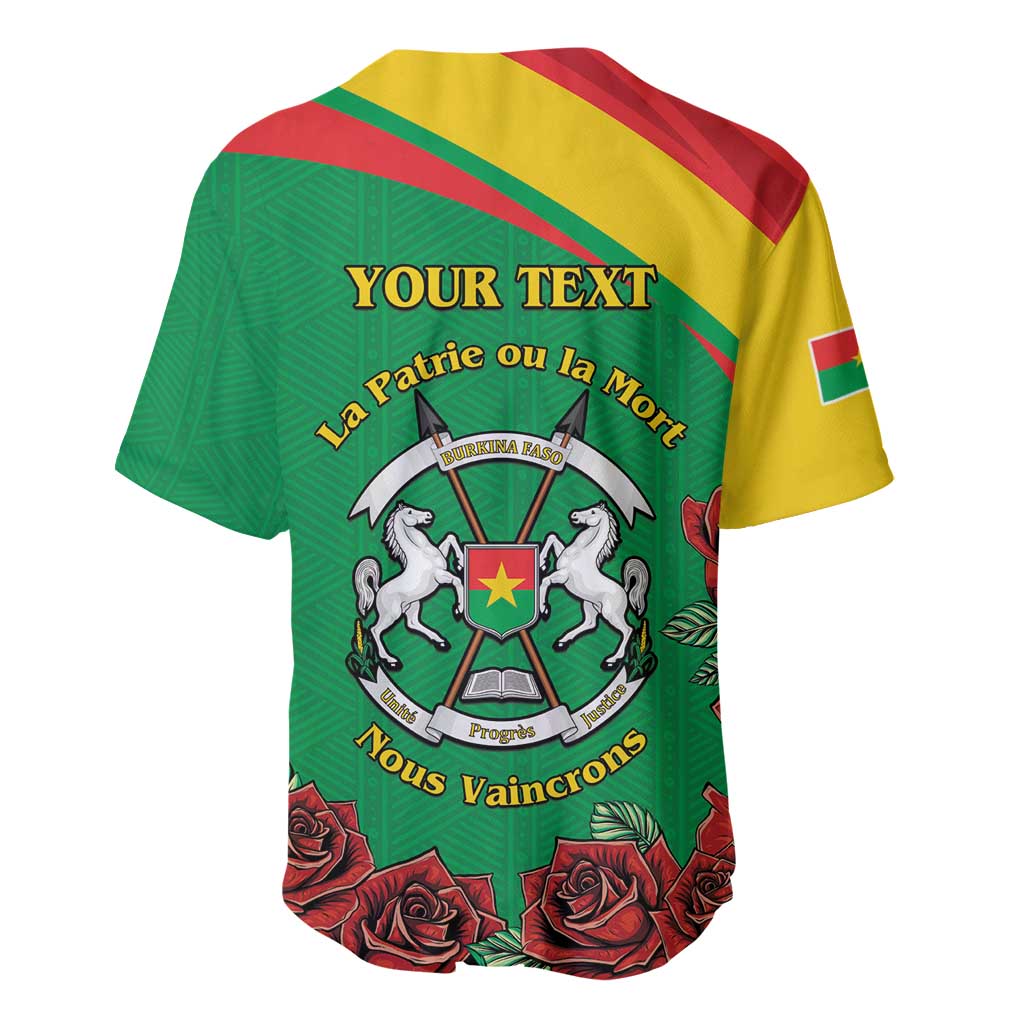 Personalized Burkina Faso Baseball Jersey White Stallion With Red Rose - Republic Day LT15