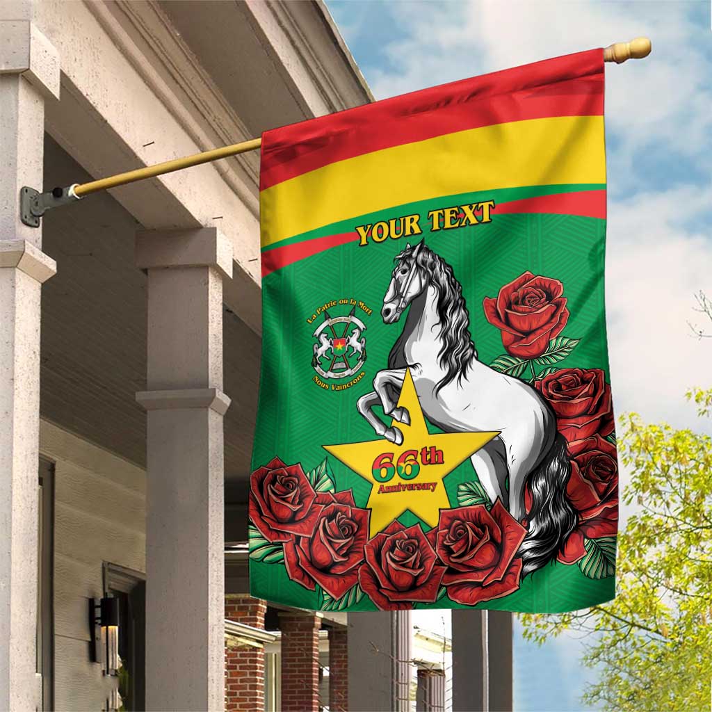 Personalized Burkina Faso Garden Flag White Stallion With Red Rose - Republic Day LT15