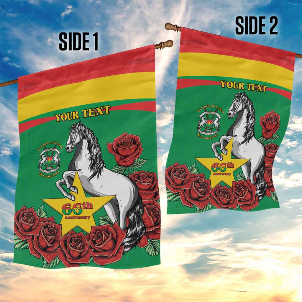 Personalized Burkina Faso Garden Flag White Stallion With Red Rose - Republic Day LT15