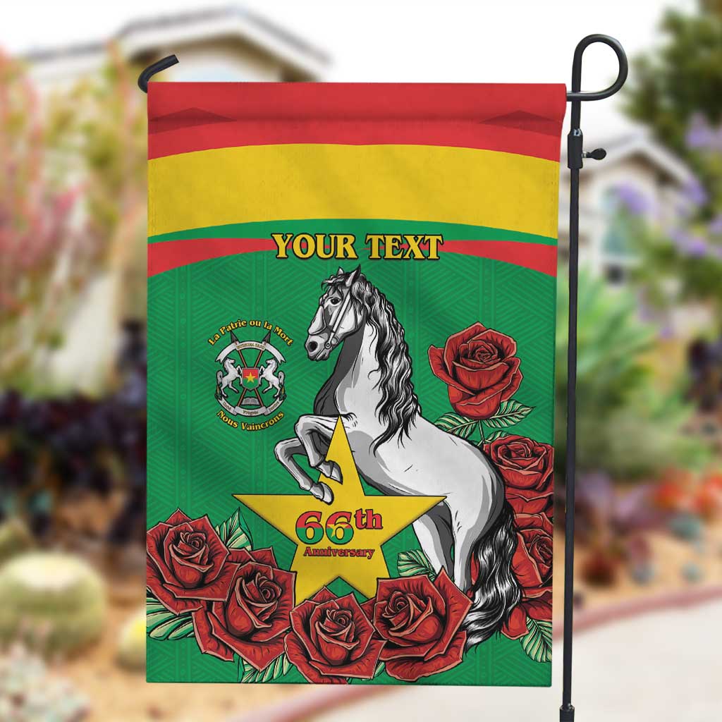 Personalized Burkina Faso Garden Flag White Stallion With Red Rose - Republic Day LT15