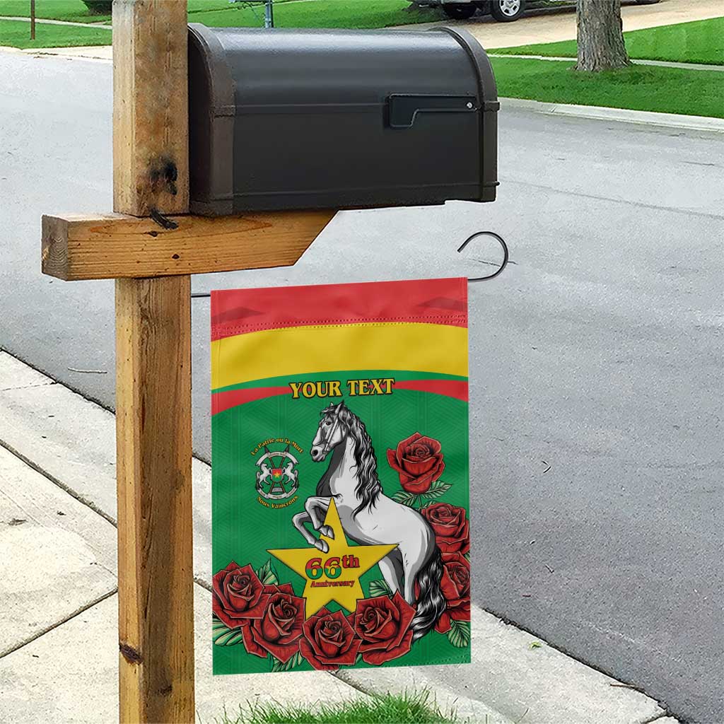 Personalized Burkina Faso Garden Flag White Stallion With Red Rose - Republic Day LT15
