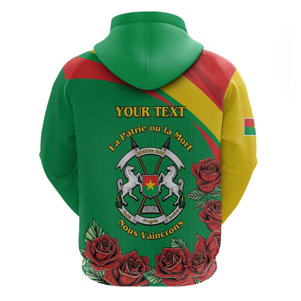 Personalised Burkina Faso Republic Day Hoodie Happy 66th Anniversary with White Stallion LT15