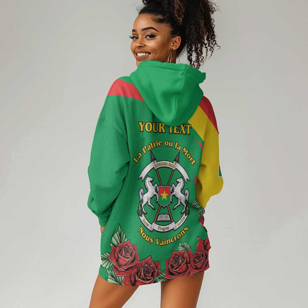 Personalized Burkina Faso Hoodie Dress White Stallion With Red Rose - Republic Day LT15
