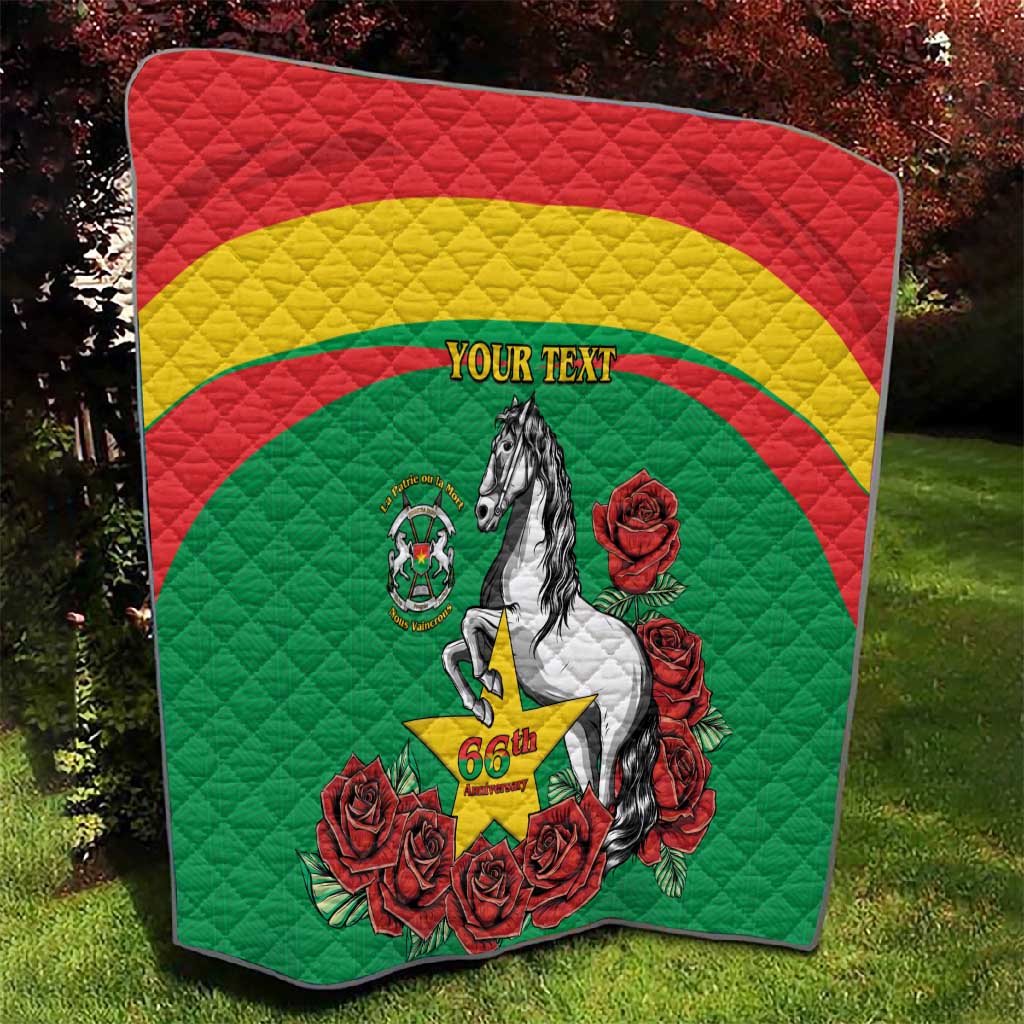 Personalized Burkina Faso Quilt White Stallion With Red Rose - Republic Day LT15