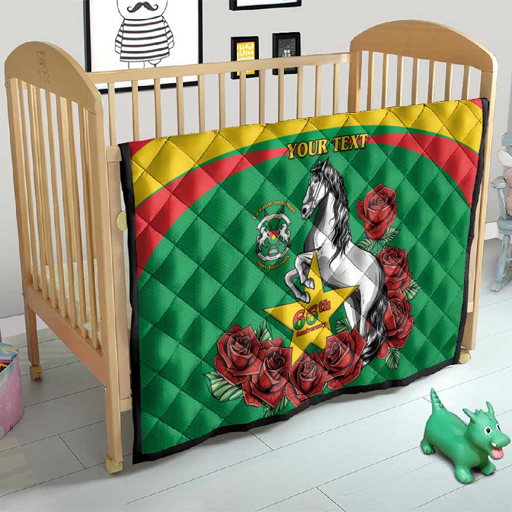 Personalized Burkina Faso Quilt White Stallion With Red Rose - Republic Day LT15