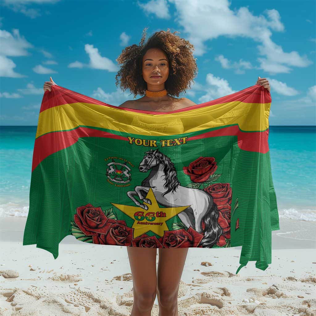 Personalized Burkina Faso Sarong White Stallion With Red Rose - Republic Day LT15