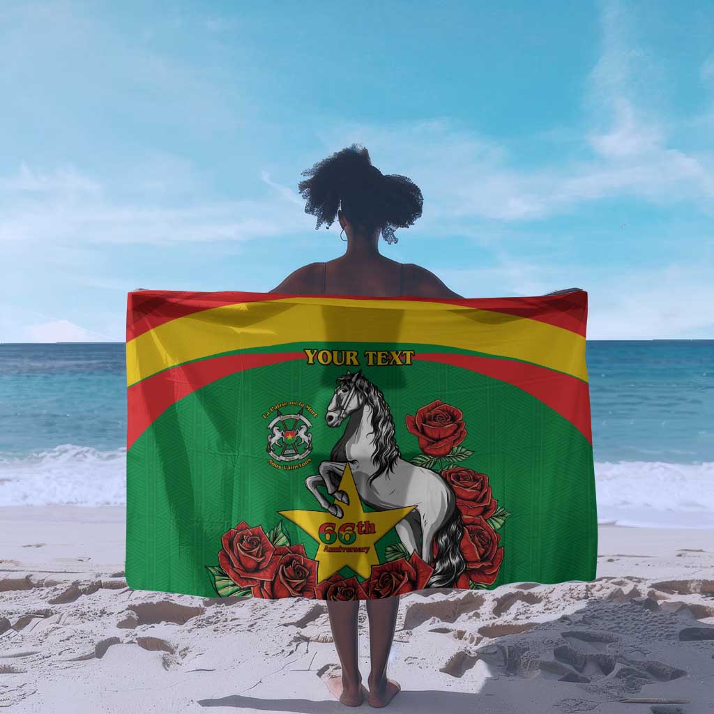 Personalized Burkina Faso Sarong White Stallion With Red Rose - Republic Day LT15