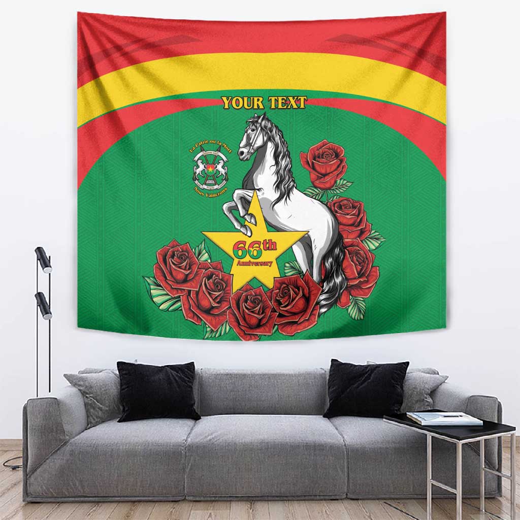 Personalized Burkina Faso Tapestry White Stallion With Red Rose - Republic Day LT15