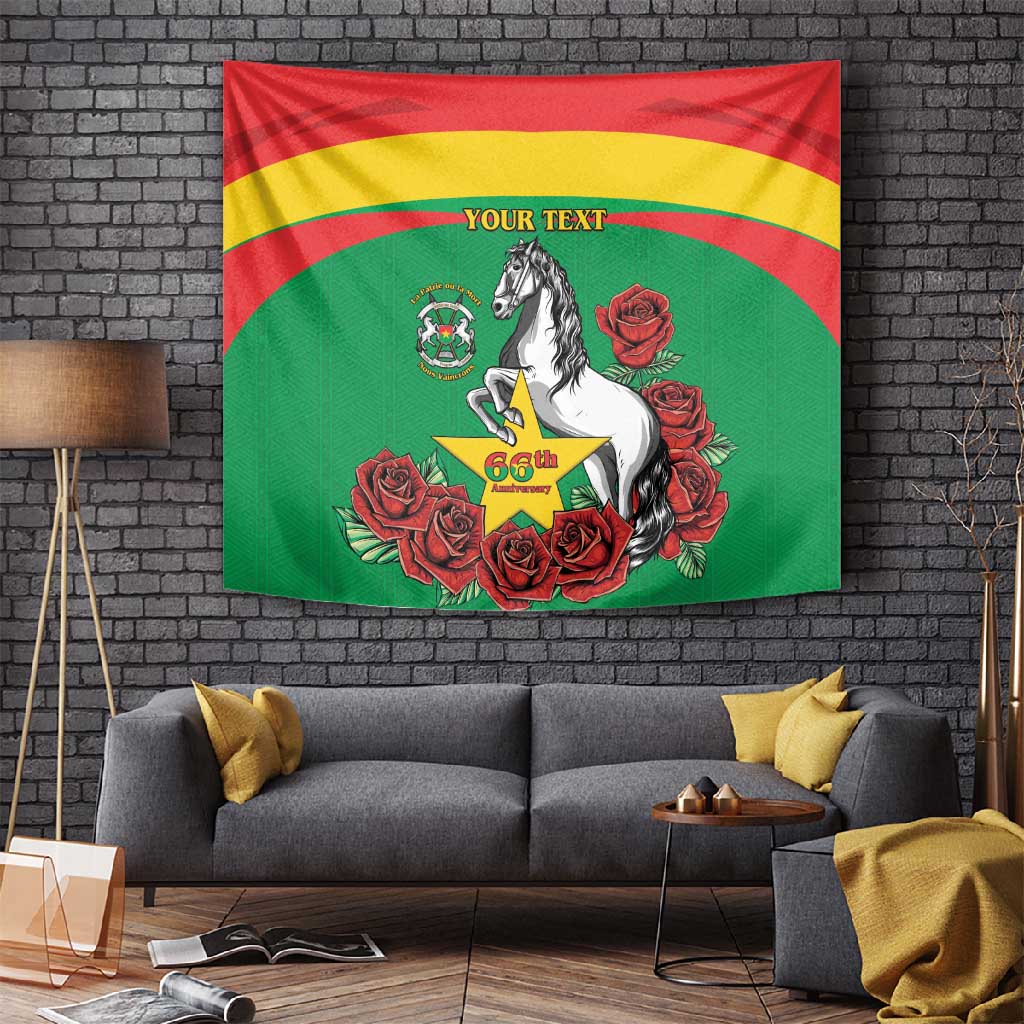 Personalized Burkina Faso Tapestry White Stallion With Red Rose - Republic Day LT15