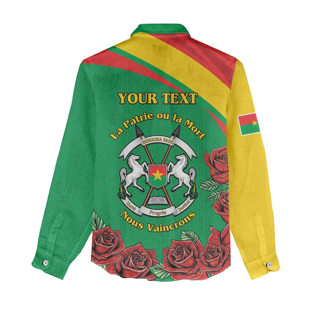 Personalized Burkina Faso Women Casual Shirt White Stallion With Red Rose - Republic Day LT15