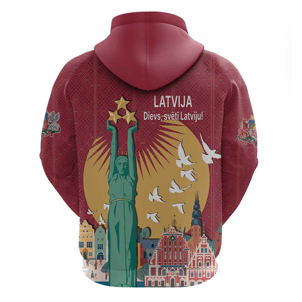 Latvia Independence Day Hoodie Latvija with Freedom Monument LT17