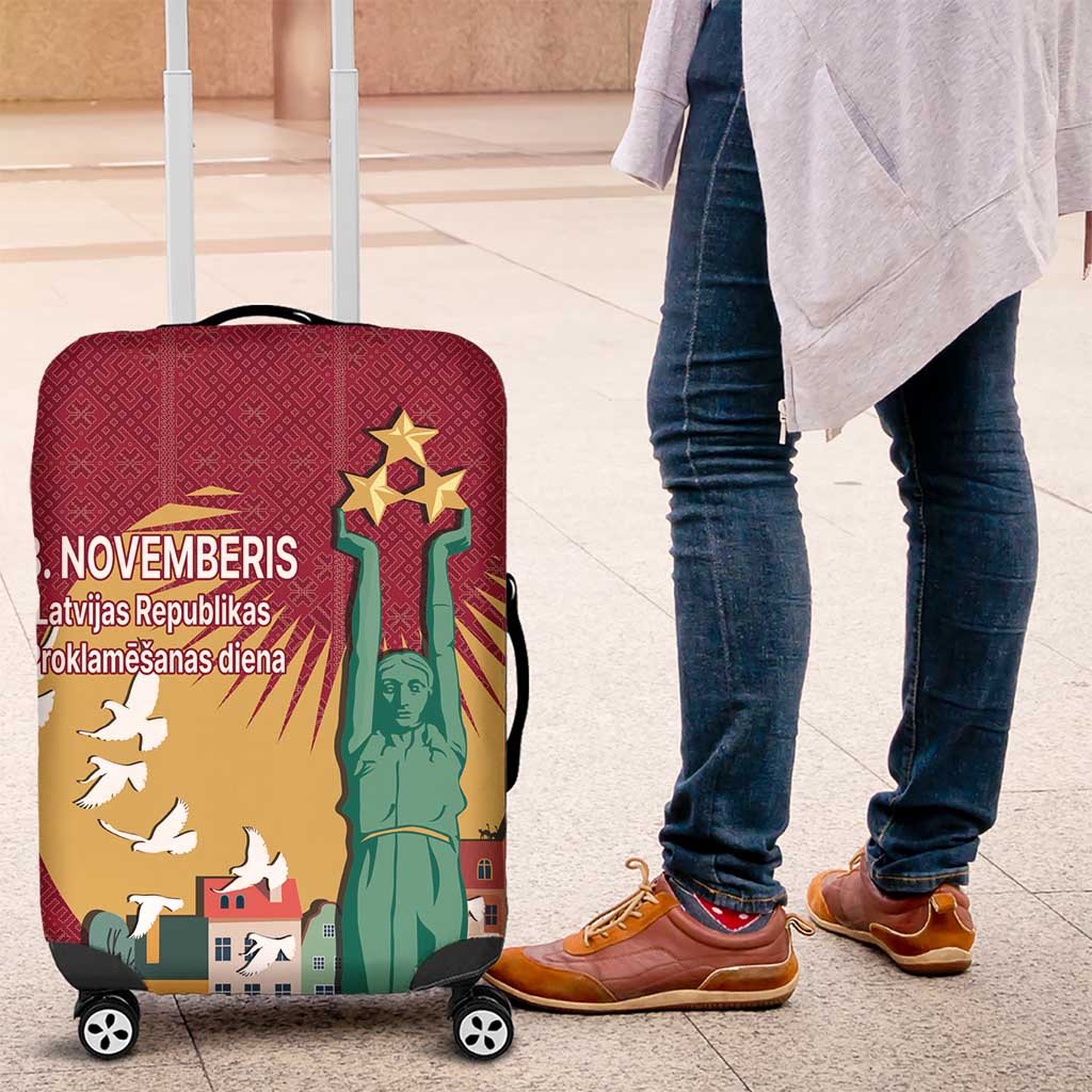 Latvia Independence Day Luggage Cover Latvija with Freedom Monument LT17