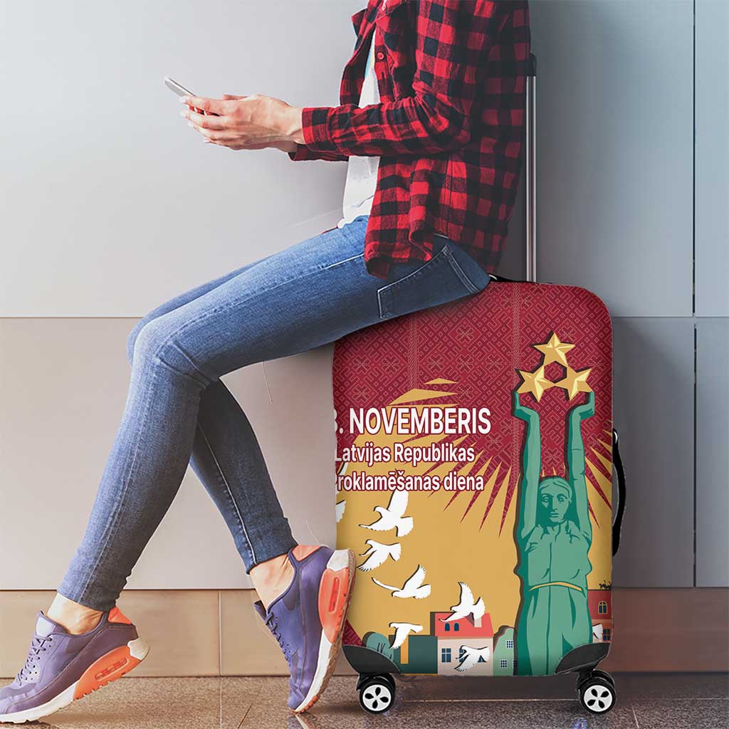 Latvia Independence Day Luggage Cover Latvija with Freedom Monument LT17