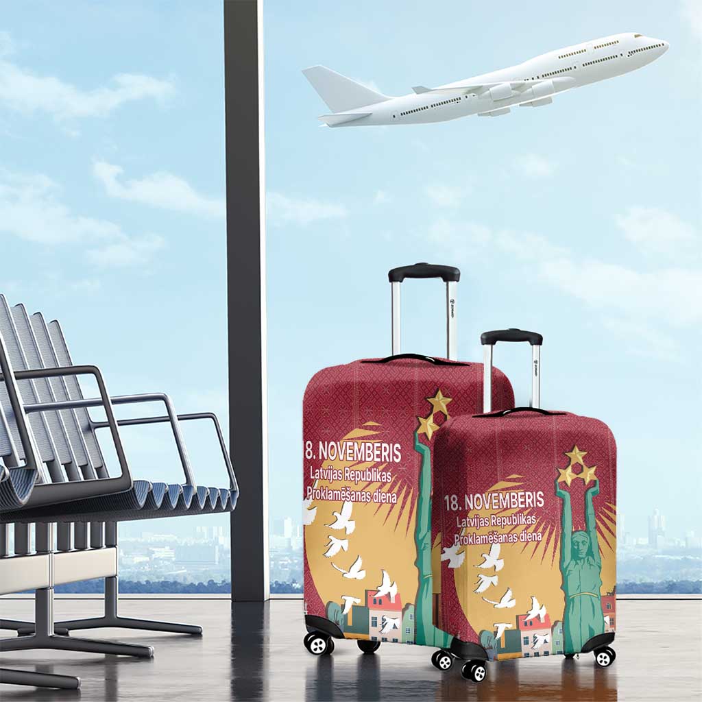 Latvia Independence Day Luggage Cover Latvija with Freedom Monument LT17