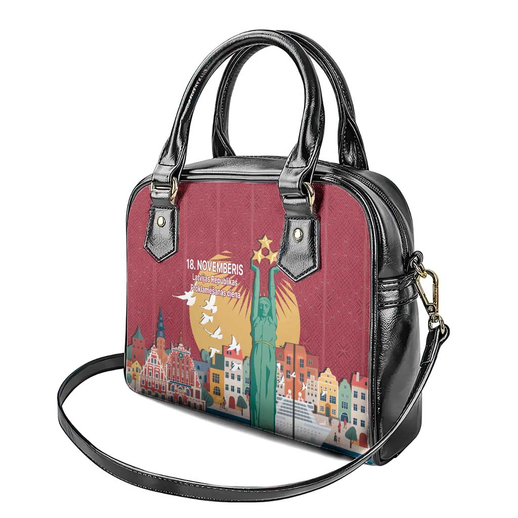 Latvia Independence Day Shoulder Handbag Latvija with Freedom Monument LT17