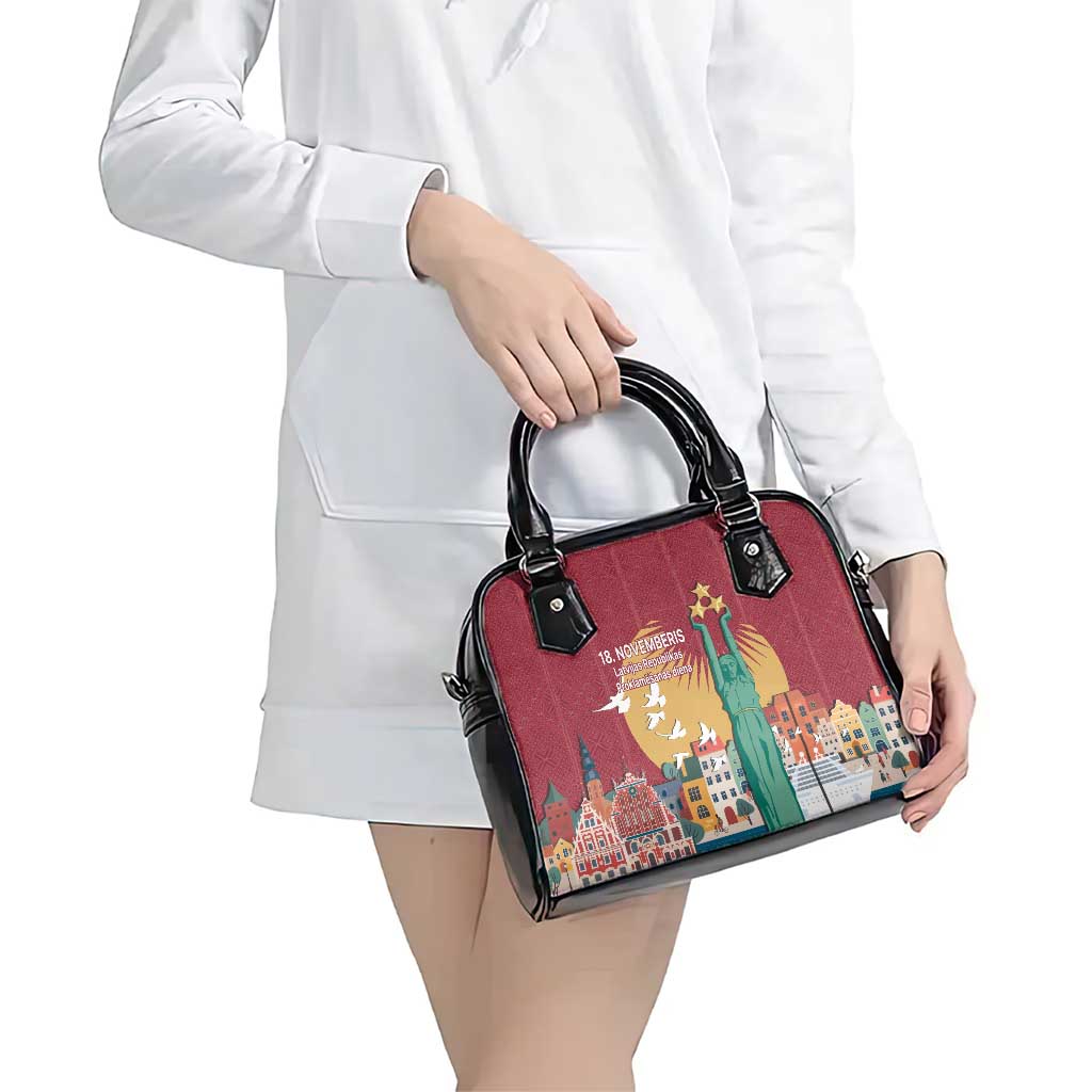 Latvia Independence Day Shoulder Handbag Latvija with Freedom Monument LT17