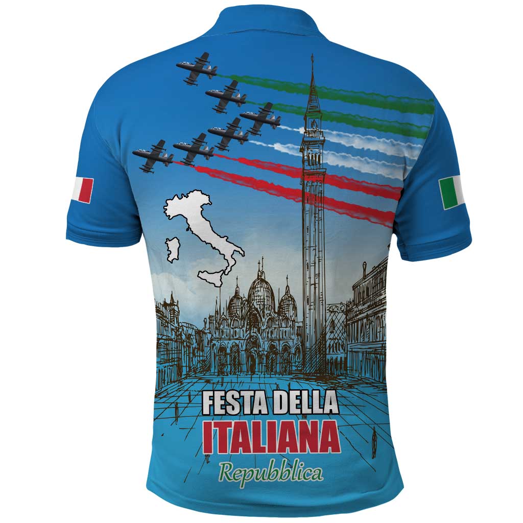 Italy Republic Day Polo Shirt Festa della Repubblica with Frecce Tricolori LT17