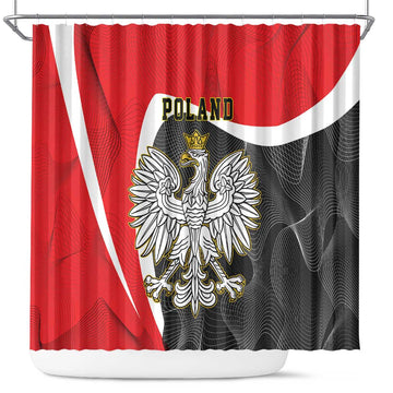 Poland White Crowned Eagle Shower Curtain Rzeczpospolita Polska LT17