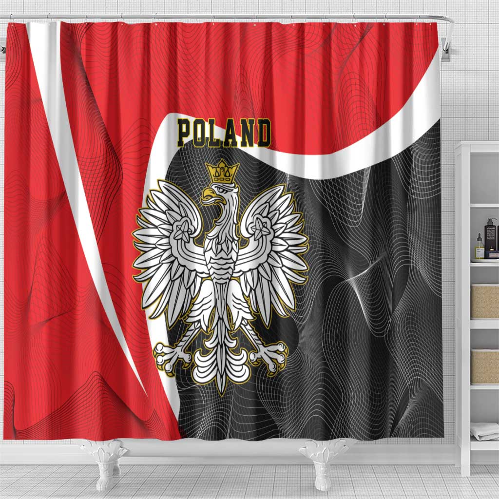 Poland White Crowned Eagle Shower Curtain Rzeczpospolita Polska LT17