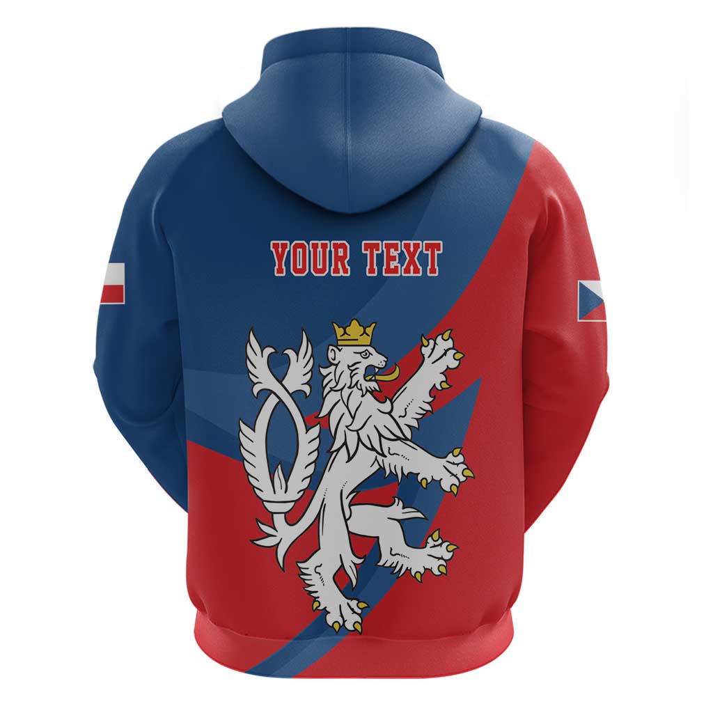 Personalized Czech Republic Coat of Arms Hoodie Statni Znak Ceske Republiky - Silver Double-tailed Lion LT17
