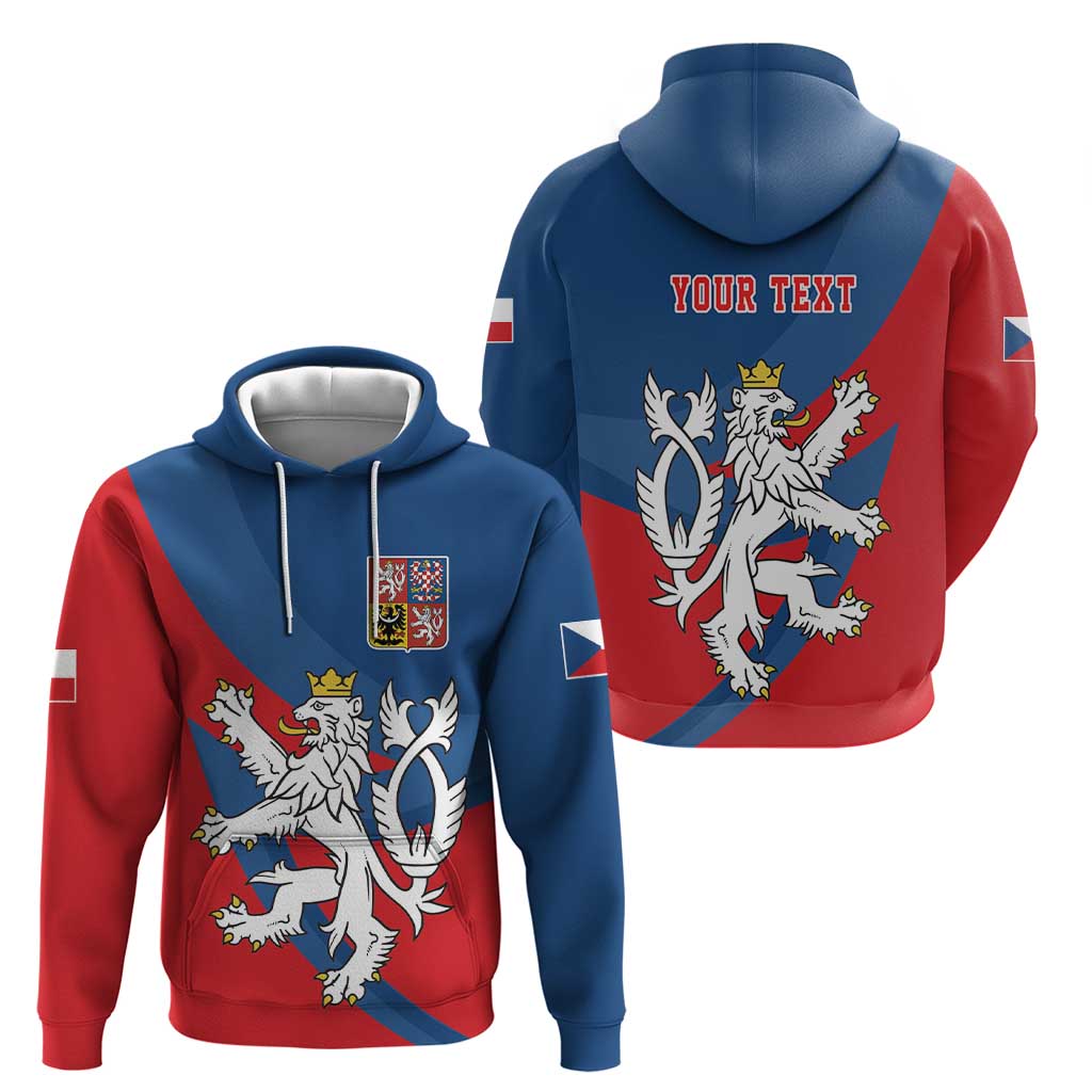 Personalized Czech Republic Coat of Arms Hoodie Statni Znak Ceske Republiky - Silver Double-tailed Lion LT17