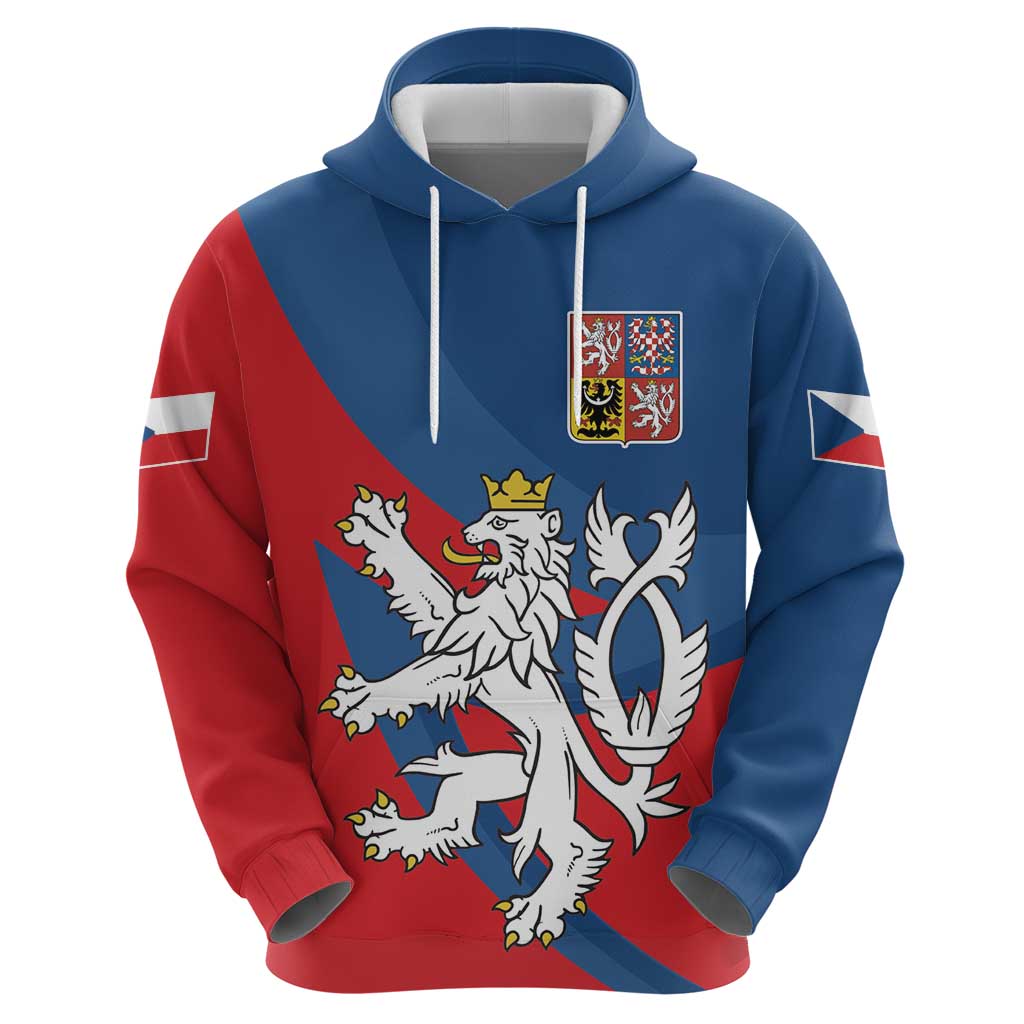 Personalized Czech Republic Coat of Arms Hoodie Statni Znak Ceske Republiky - Silver Double-tailed Lion LT17