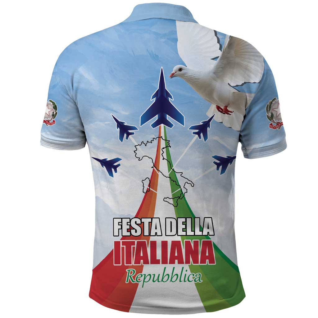Italy Festa della Repubblica Polo Shirt Frecce Tricolori with Dove LT17