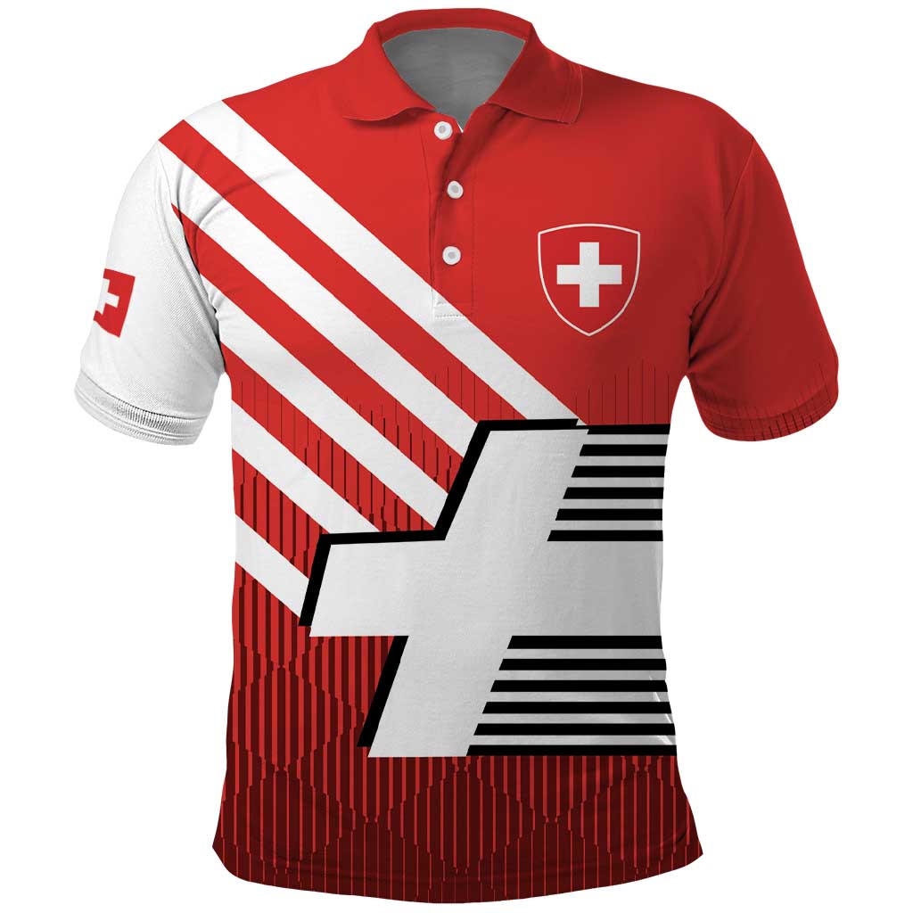 Switzerland Coat of Arms Polo Shirt Swiss Greek cross LT17