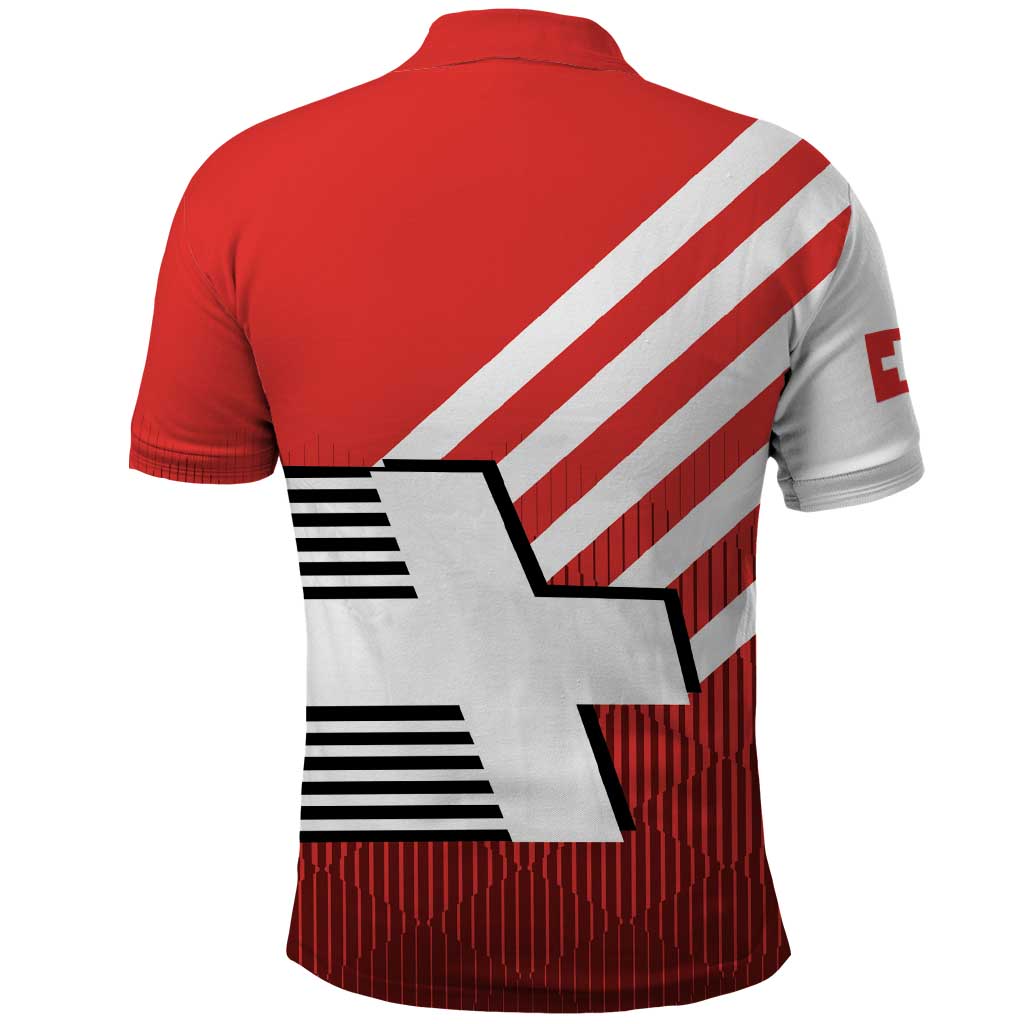 Switzerland Coat of Arms Polo Shirt Swiss Greek cross LT17
