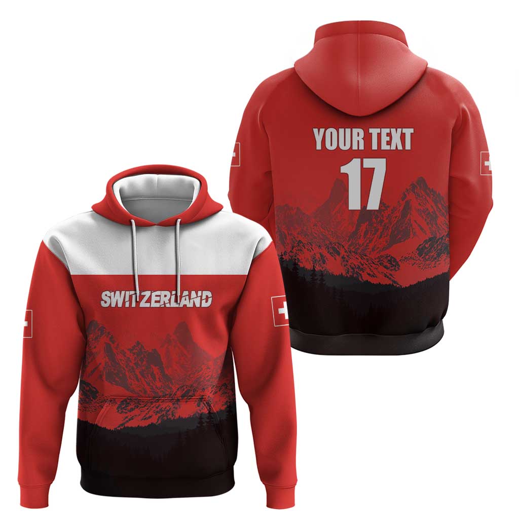 Custom Switzerland Football Hoodie Swiss Alps LT17