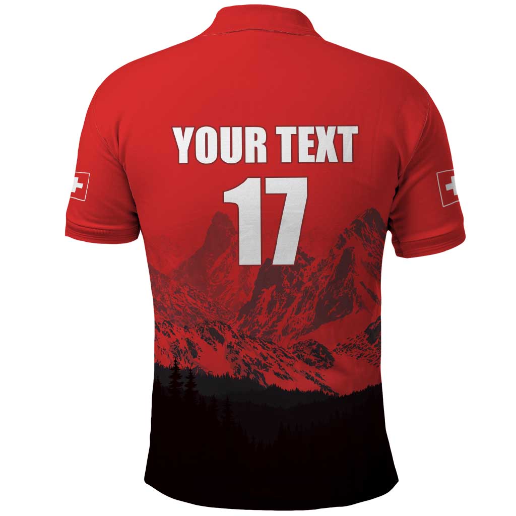 Custom Switzerland Football Polo Shirt Swiss Alps LT17