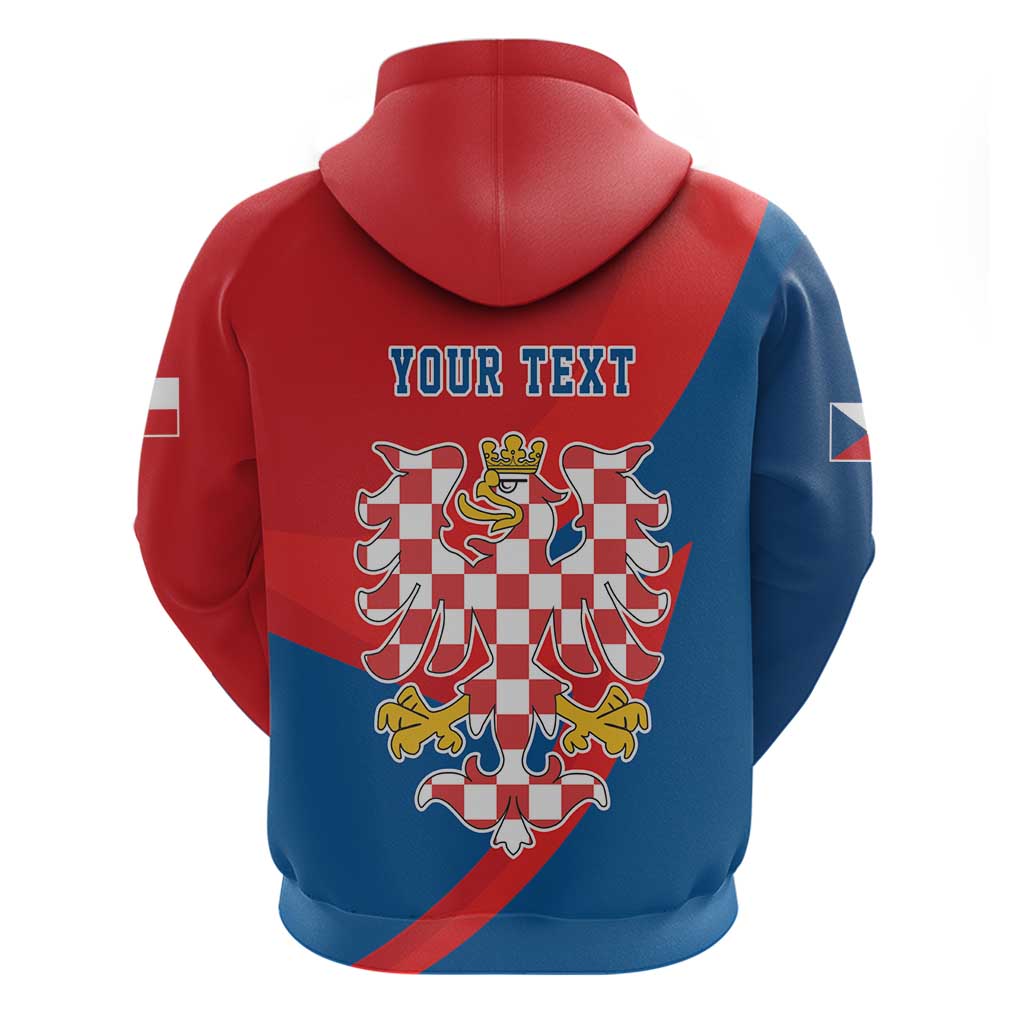 Personalized Coat of Arms of Moravia Hoodie Gold-crowned White Red Checkered Eagle LT17