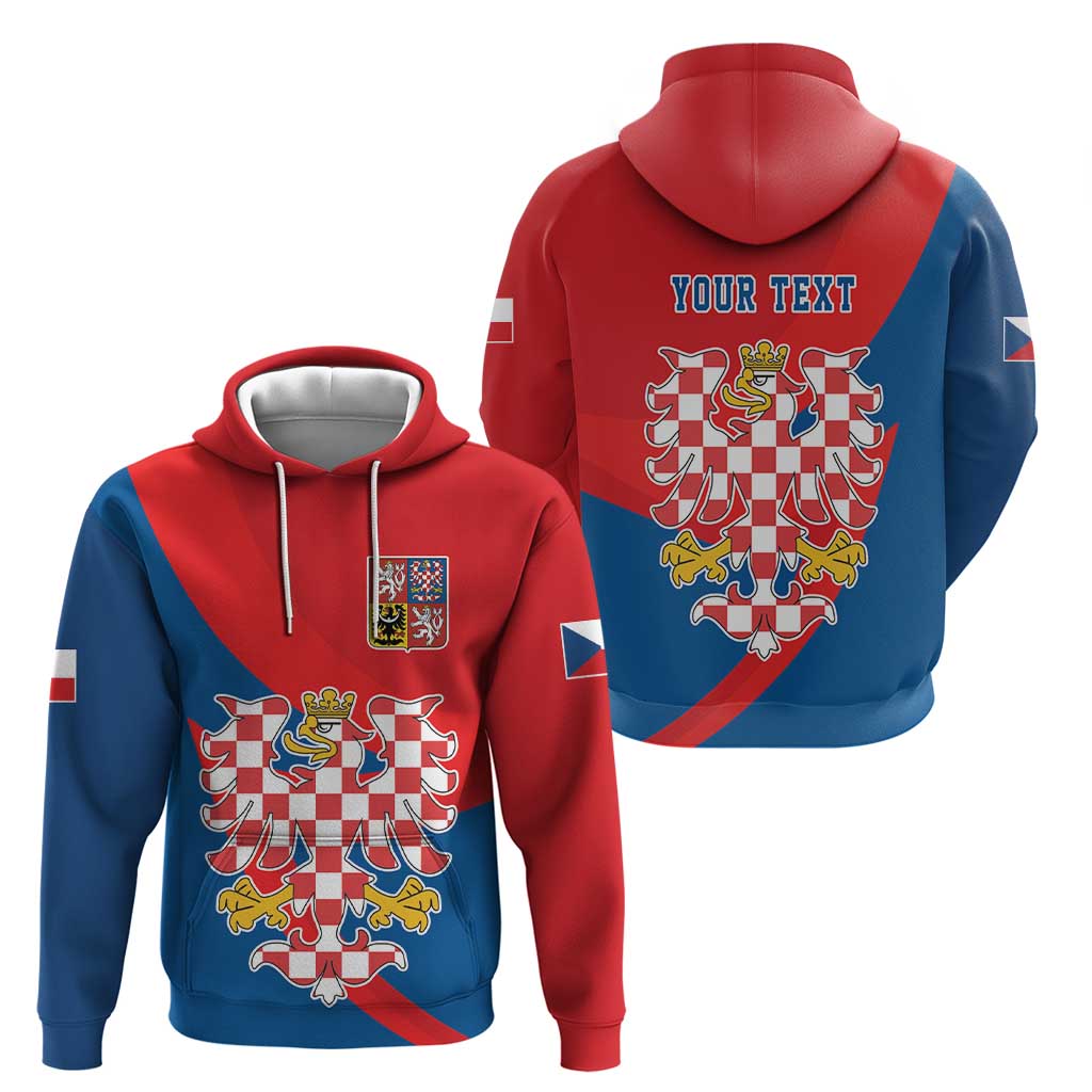 Personalized Coat of Arms of Moravia Hoodie Gold-crowned White Red Checkered Eagle LT17